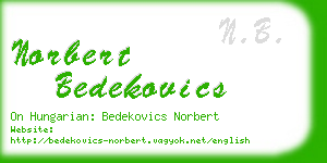 norbert bedekovics business card